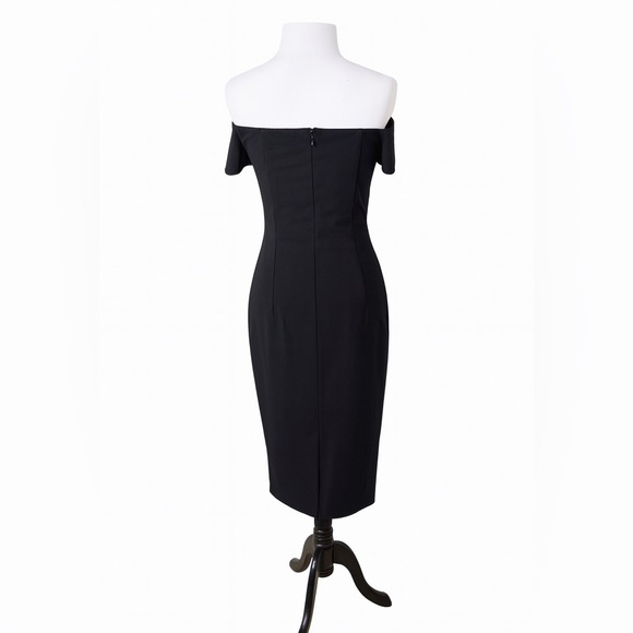 Lulu’s Make a Toast Black Off-the-Shoulder Cutout Midi Dress Womens Small NWOT - Picture 8 of 9